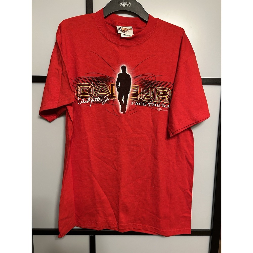 DALE EARNHARDT JR FACE THE RACE VINTAGE 1990s WINNER'S CIRCLE BRAND‎ T-SHIRT MED